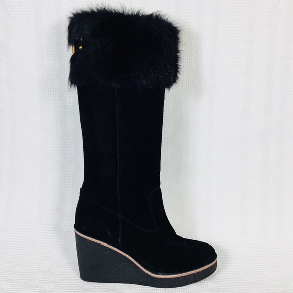 UGG Shoes - NWT UGG Valberg Tall Black Wedge Boot Suede Size 9